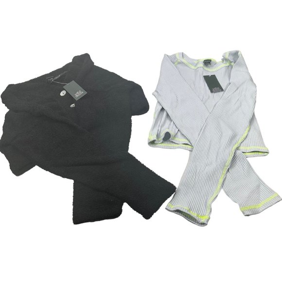 2 Piece Wild Fable Women's XL Black Crop Sweater And Light Blue Ribbed T-Shirt - Picture 1 of 16